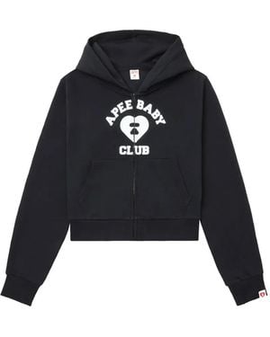 AAPE BY A BATHING AP Logo-Print Zip-Up Hoodie - Blue