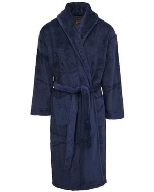 Majestic Filatures Herringbone Belted Robe - Blue