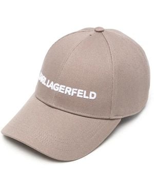 KARL LAGERFELD Logo-Embroidered Baseball Cap - Natural