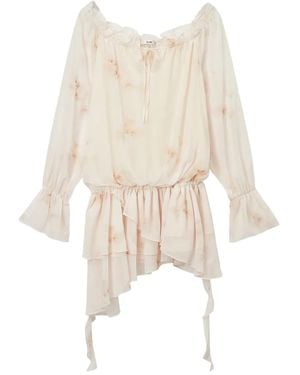 B+ AB Ruffle-Detail Dress - Natural