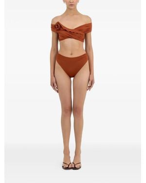 Maygel Coronel Rosy Floral-Detail Bikini - Brown