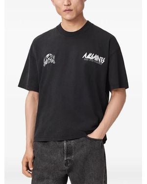 AllSaints Logo-Print Cotton T-Shirt - Black