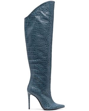 Giuliano Galiano Crocodile-Effect 110Mm Boots - Blue