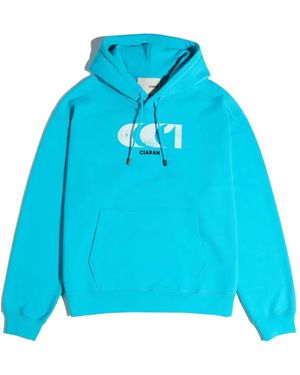 CIARAN Cc1 Logo-Embroidered Hoodie - Blue