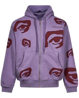 Kidsuper Eye-Patchwork Zip-Up Hoodie - Purple