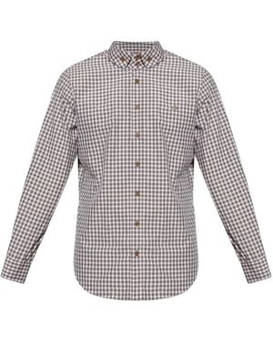 Vivienne Westwood Checked Embroidered-Orb Shirt - Gray