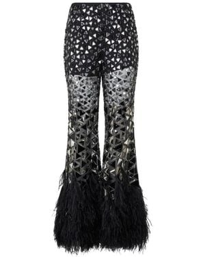 Alberta Ferretti Pantaloni Con Decorazione - Nero