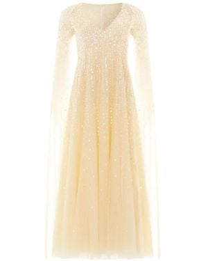 Needle & Thread Moonlight Sequined V-Neck Dress - White