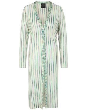 Marc Cain Striped Buttoned Cardigan - Blue