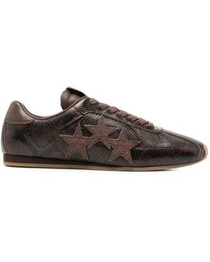 Amiri Zapatillas Con Parche De Estrella Y Efecto De Piel De Pitón - Marrón