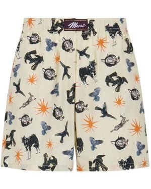 Marni Graphic-Print Shorts - White