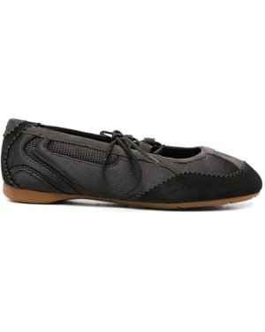 DIESEL Lace-Up Panelled Ballet Flats - Black