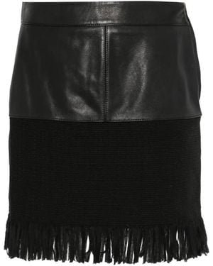 Pinko Fringed Panel Skirt - Black