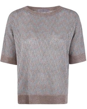D.exterior Zigzag-Pattern T-Shirt - Grey