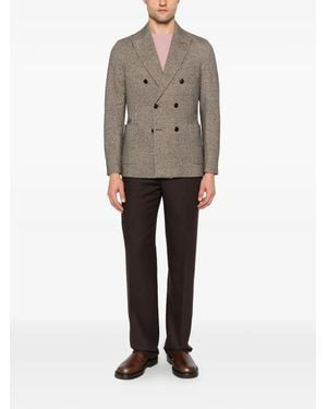 Circolo 1901 Houndstooth Double-Breasted Blazer - Grey