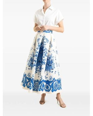 Lunatica Milano Floral Midi Skirt - Blue