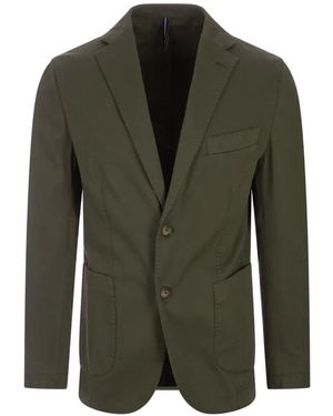 RUSSO CAPRI Button Oxford Cotton Blazer - Green