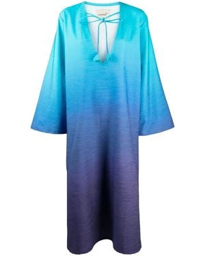 Bambah Mosa Gradient-Effect Linen Kaftan - Blue