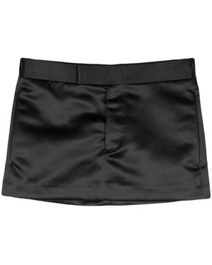 SAPIO Duchess Satin Mini Skirt - Black