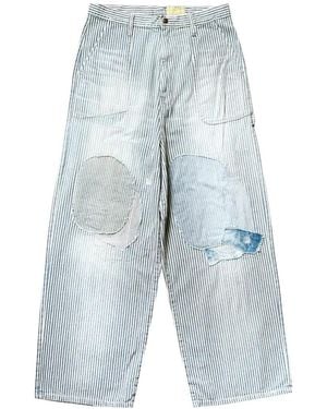 Kapital Stripe-Pattern Baggy Pants - Blue