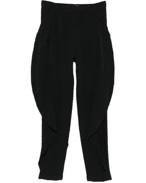 Issey Miyake Pantalon Boutonné À Design Plissé - Noir