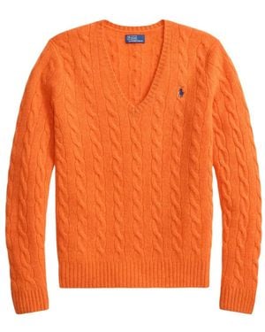 Polo Ralph Lauren Cable-Knit Wool-Cashmere Sweater - Orange