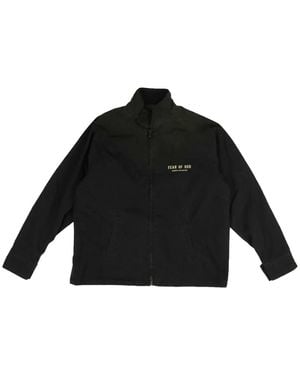 Fear Of God Logo-Embroidered Velvet Jacket - Black
