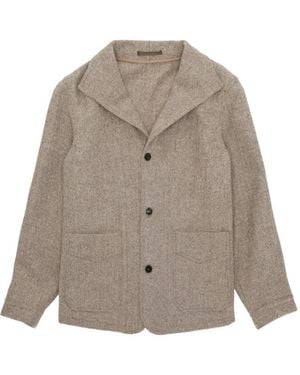 Fortela Scotland Herringbone Wool Jacket - Natural