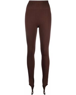 ANDREADAMO Open-Toe Ribbed Leggings - Brown