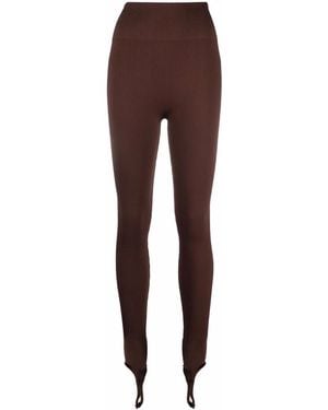 ANDREADAMO Open-Toe Ribbed Leggings - Brown