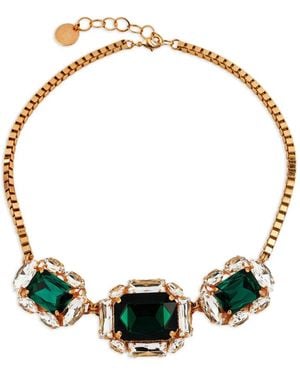 Anton Heunis Crystal-Embellished Box-Chain Necklace - Metallic