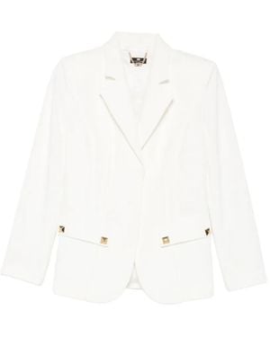 Elisabetta Franchi Belted Stud-Embellished Jacket - White