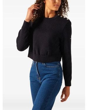Saint James Cancale Button-Embellished Cropped Sweater - Black