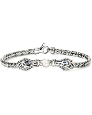 John Hardy Sterling Naga Pearl And Sapphire Bracelet - White