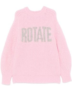 ROTATE BIRGER CHRISTENSEN Knitted-Logo Jumper - Pink