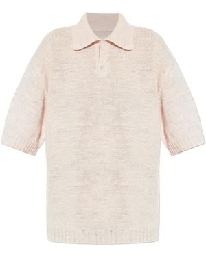Maison Margiela Linen Polo Top - White