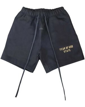 Fear Of God Logo-Print Cotton Track Shorts - Blue
