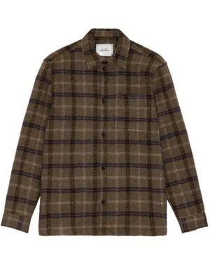 Les Deux Geknöpfte Caribou Jacke Mit Karomuster - Braun