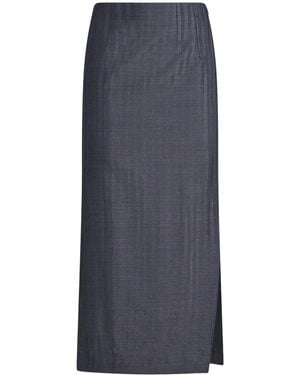 Etro Wool-Blend Pencil Skirt - Blue