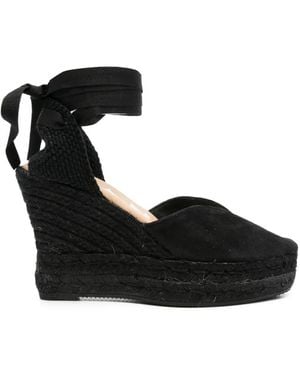 Manebí Suede Wedge Espadrilles - Black