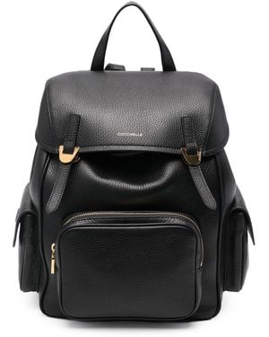 Coccinelle Rucksack Aus Strukturiertem Leder - Schwarz