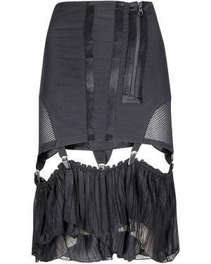 KNWLS Rock aus Mesh-Samtband - Schwarz