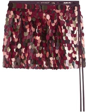Dries Van Noten Sequin-Embellished Wrap Skirt - Red