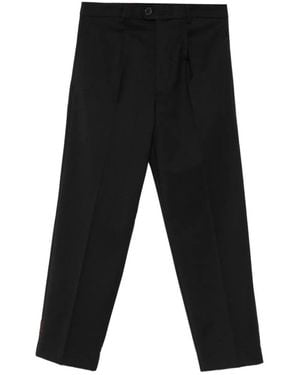 Amaranto Pleated-Front Trousers - Black
