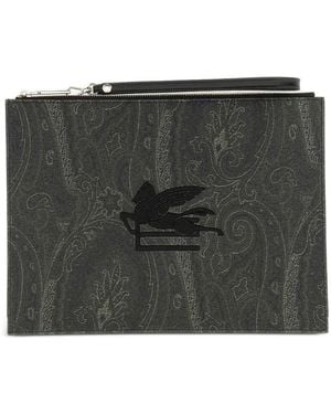 Etro Clutch Con Stampa Paisley - Nero