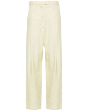 Philosophy Di Lorenzo Serafini Chambray Pleated Straight Trousers - Natural