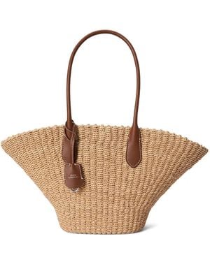 Polo Ralph Lauren Leather-Trim Tote Bag - Natural
