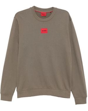 HUGO Logo-Patch Sweatshirt - Brown