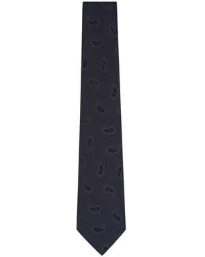 Kiton Paisley-Pattern Jacquard Tie - Blue