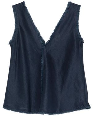 P.A.R.O.S.H. Blouse À Col V Et Franges - Blue